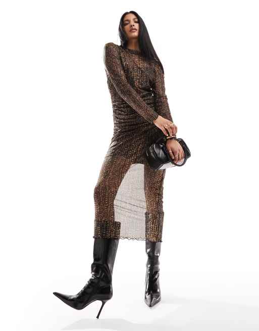 Snake print knee hot sale high boots zara