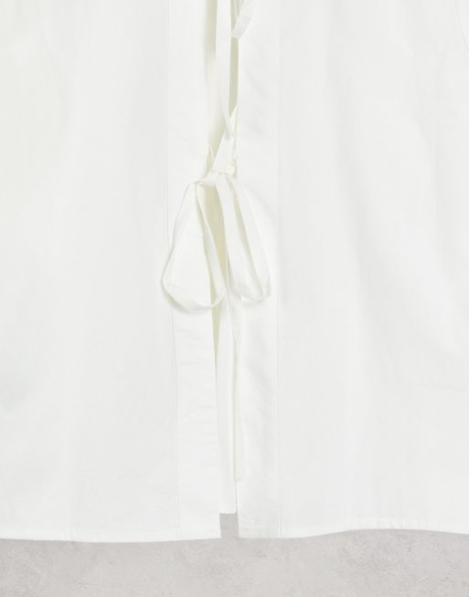 Object shirt with open back tie details in white, 3 of 4