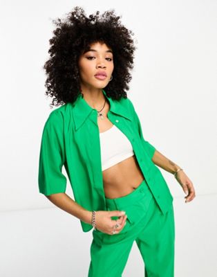 Object short sleeve shirt co-ord in bright green