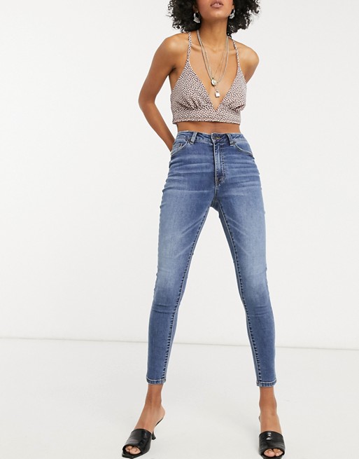 Object skinny jeans in medium blue