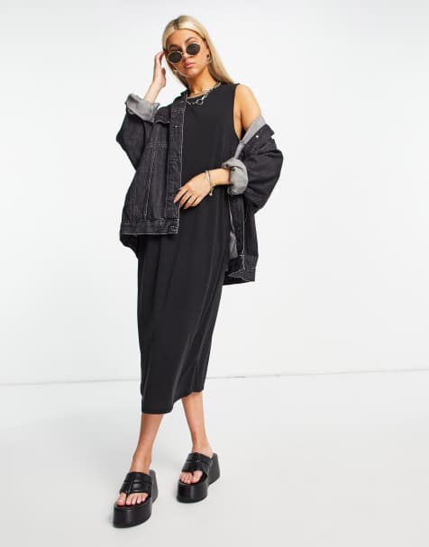 Object sleeveless midi dress in black - view 1
