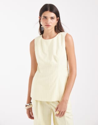 Object Sleeveless Peplum Top Co-ord In Yellow