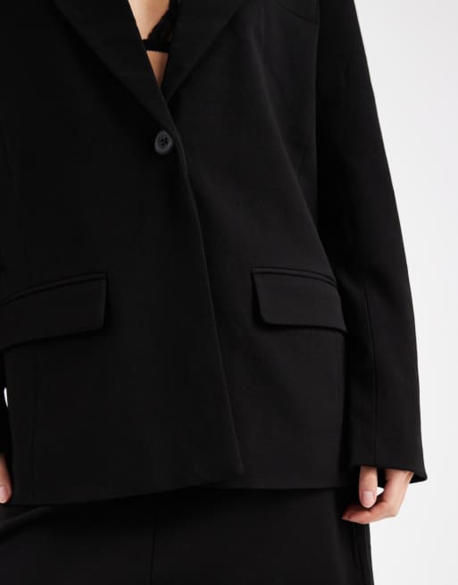 Object - Sort skræddersyet boyfriend-blazer - Del af sæt, 4 af 4