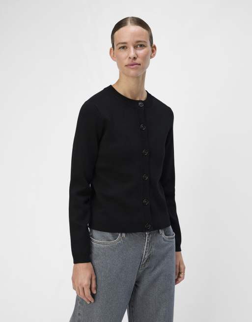 Object - Sort strikket cardigan