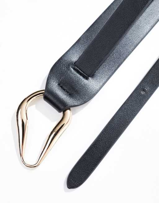 Object - Sorte taljebælte med guldfarvede metaldetaljer, 2 af 4