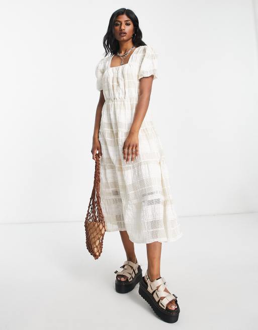 Modest white shop midi dress