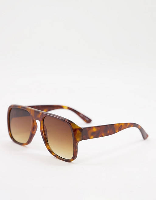 Object square sunglasses in brown
