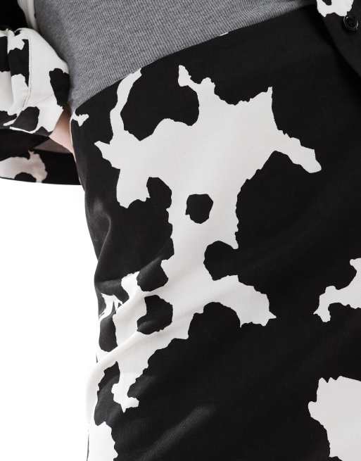 Ameri COW PATTERN SUEDE LIKE SKIRT アメリ M Women's Cow Suede