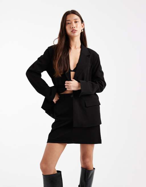 Object stretch tailored mini skirt co-ord in black, 3 of 5