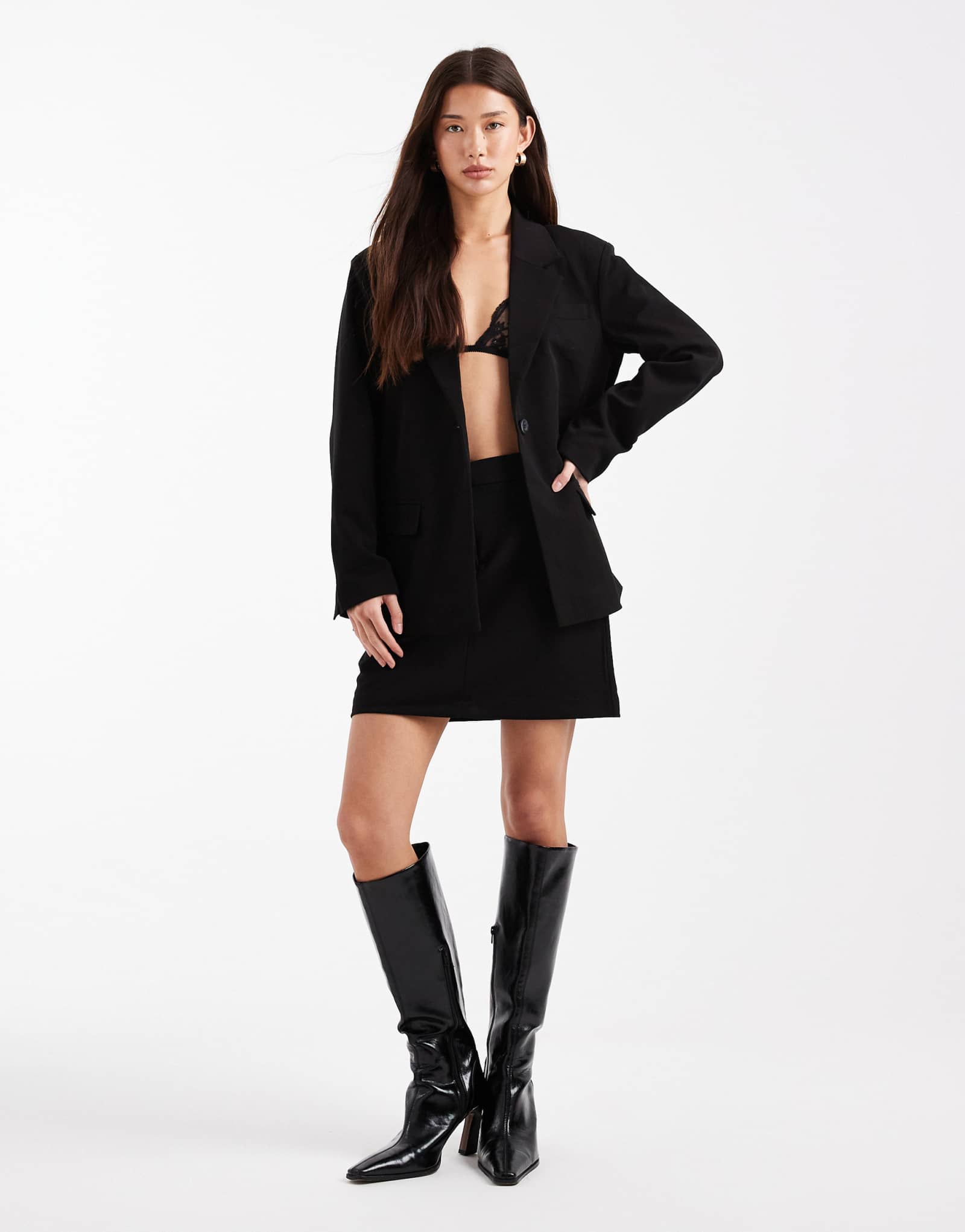 Облегающая мини-юбка Object черного цвета - часть комплекта