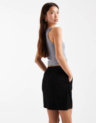 Object Stretch Tailored Mini Skirt In Black
