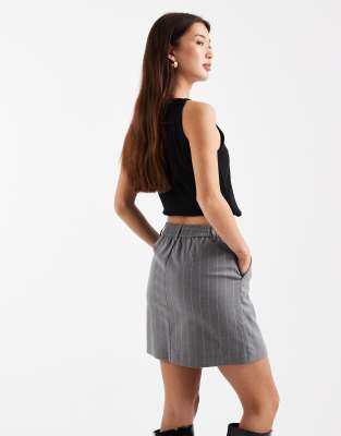 Object Stretch Tailored Mini Skirt In Gray