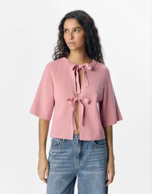Object - Strickjacke in Eleganz-Rosé-Rosa