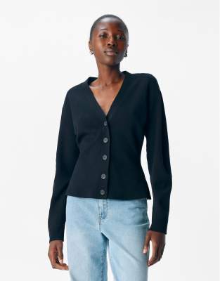 Object - Strickjacke in Schwarz