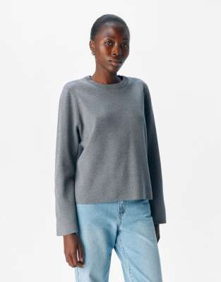 Object - Strickpullover in meliertem Mittelgrau
