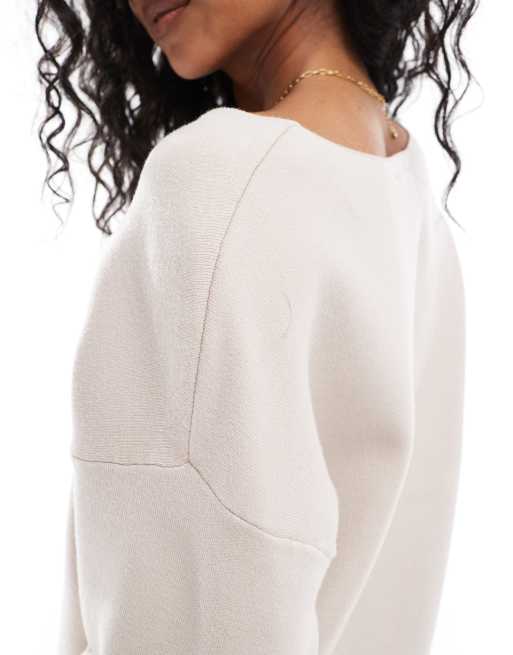 Object structed v neck jumper co-ord in silver grey, 3 of 4