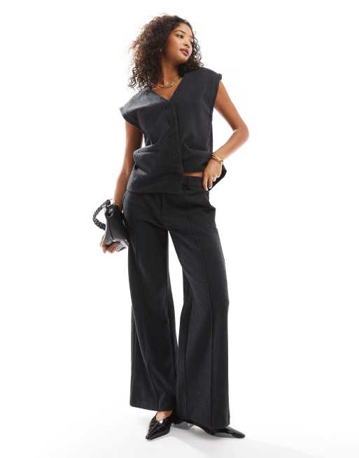 Object structured seam detail pants in medium grey (part of a set)