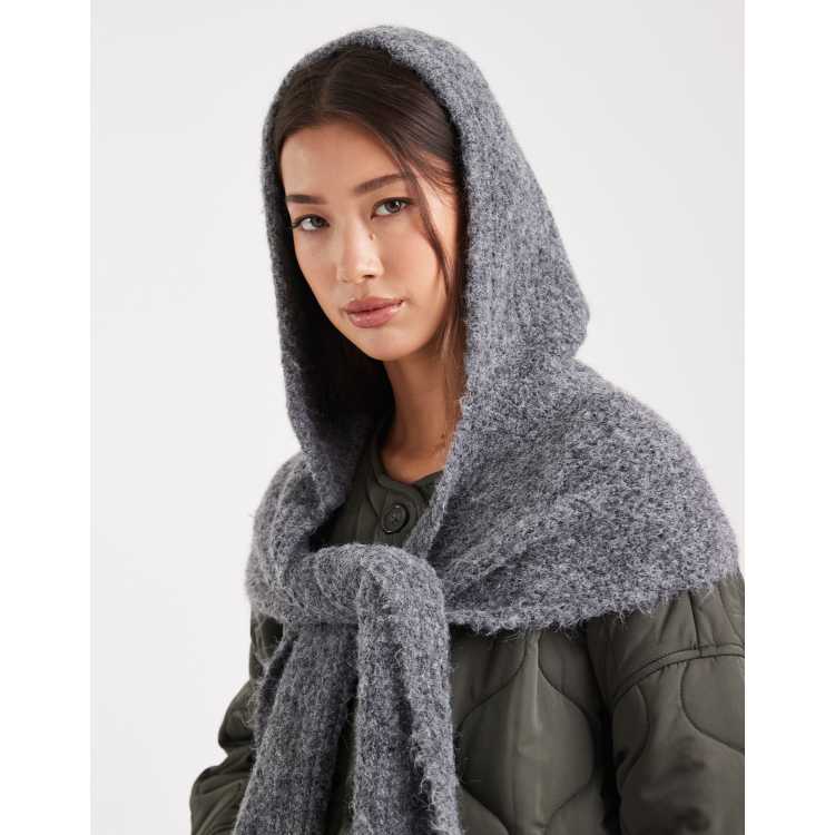 小物 NTN PADDED HOOD SCARF Fashion quilted headscarf puffer scarf triangle shawl Hood