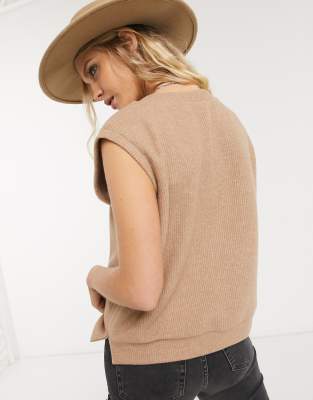 knit vest beige