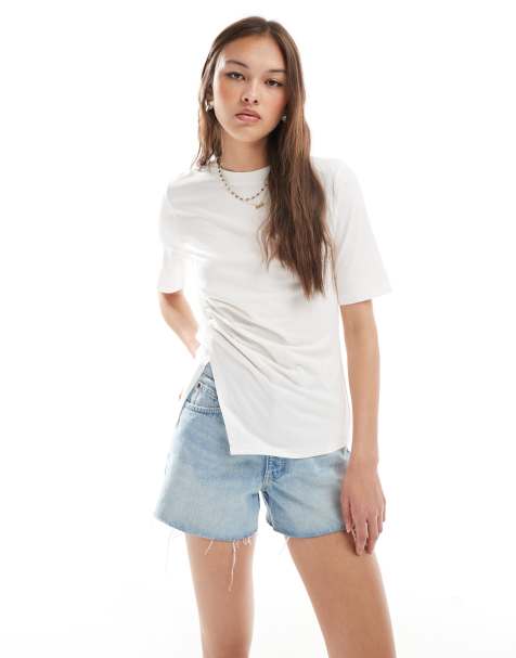 Object - T-shirt fendu avec taille style corset - Blanc - view 1