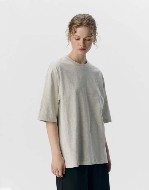 Object - T-shirt in lichtgrijs gemêleerd