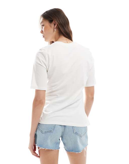 Object - T-shirt met korsettaille en split in wit, 3 van 4