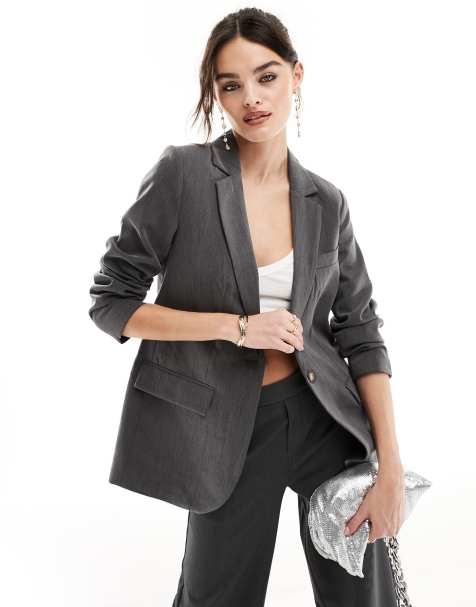 Gray blazer sale outfit womens