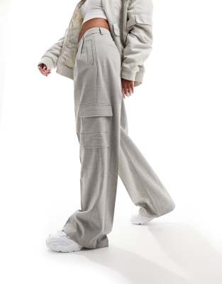 tailored cargo pants in gray melange