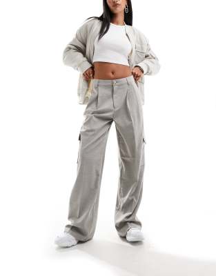 Object Tailored Cargo Pants In Gray