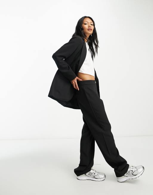 Object tailored straight leg pants in black (part of a set)