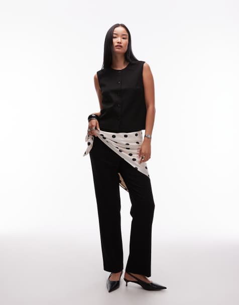 Object tailored straight leg pants in black (part of a set) - view 1