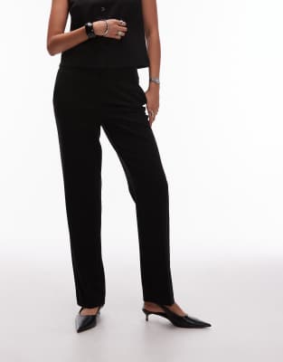 Object Tailored Straight Leg Pants In Black