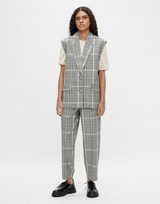 Object tailored trouser co-ord in grey check - GREY