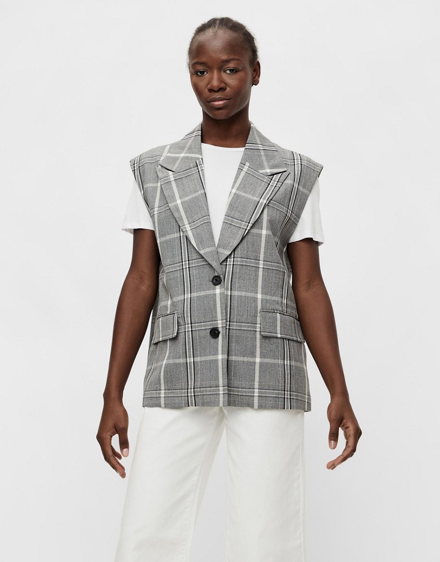 Object tailored waistcoat co-ord in grey check - GREY