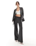 [Object] Object tailored wide leg pants in grey (part of a set) 44 Medium grey melange