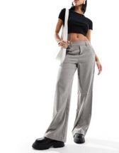 Lioness low rise tailored contrast waistband pants in black
