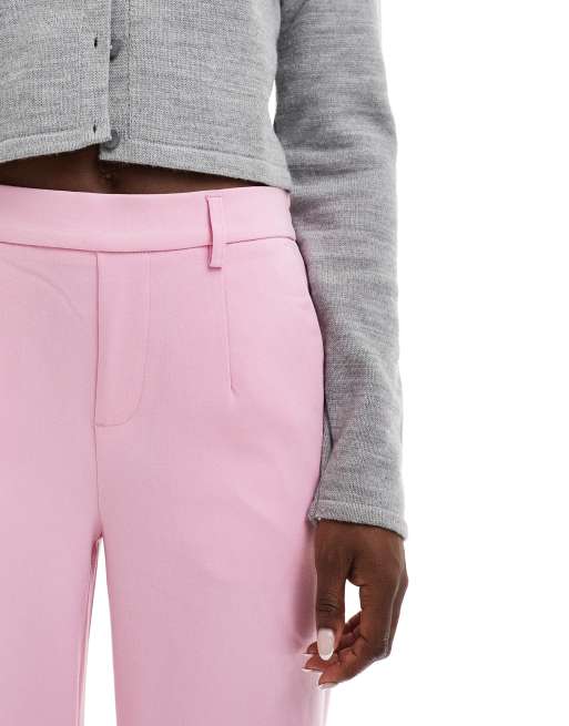 Object tailored wide leg pants in pink | ASOS