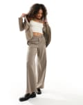 [Object] Object tailored wide leg pants in taupe (part of a set)-Brown 40 brown