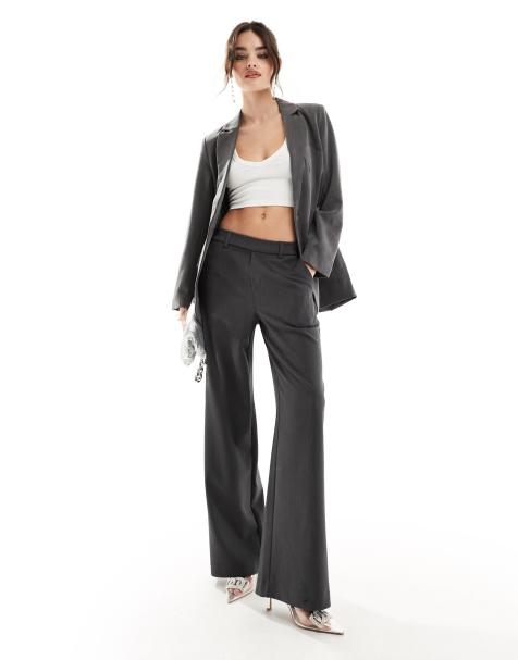 Object tailored wide leg trouser co-ord in grey - view 1