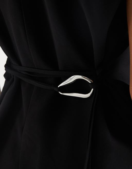 Object tailored wrap waistcoat with hardwear details in black (part of a set), 4 of 4