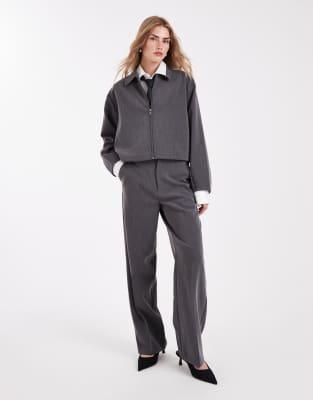 Object Tailored Zip Up Jacket Co-ord In Gray