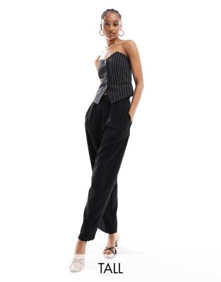 Object Tall tapered ankle grazer trousers in black φωτογραφία