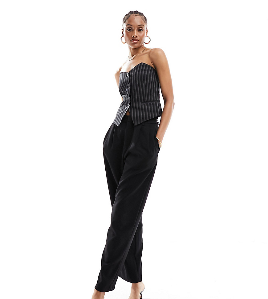 Object Tall tapered ankle grazer trousers in black