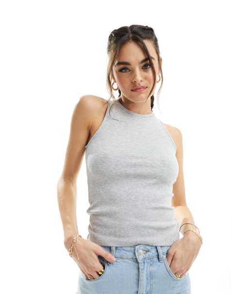 Object - Tanktop i gråmelering - view 1