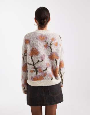 Object Tapestry Floral Knit Sweater In Multi