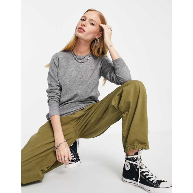 Grey sweater and hot sale khaki pants