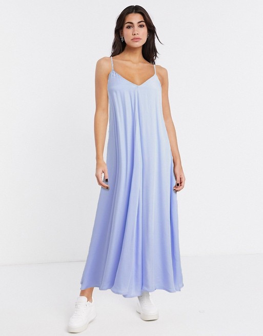 Object tie back cami maxi dress in pastel blue