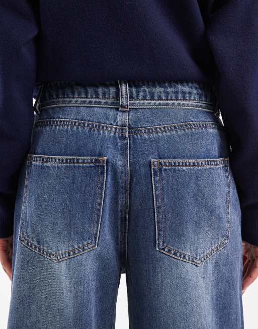 Object tie waist wide leg jeans in medium blue wash, 5 of 5