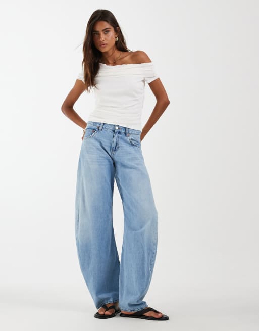 Object - Top bianco con spalle scoperte in rete arricciata, 2 di 4