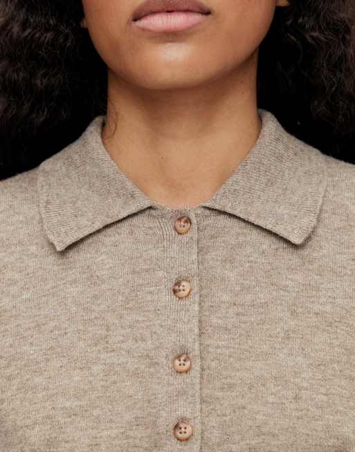 Object - Top dolcevita a maniche lunghe in maglia marrone chiaro, 2 di 4